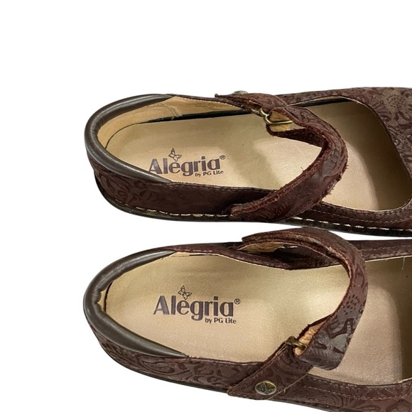 Alegria BEL- 433 ~ Brown Mary Jane 41 US 10.5- 11 US Leather Comfort Clog Shoe - Picture 6 of 14